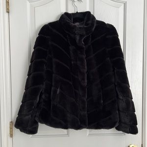 Ci Sono Luxury Black Mink Faux Plush Coat